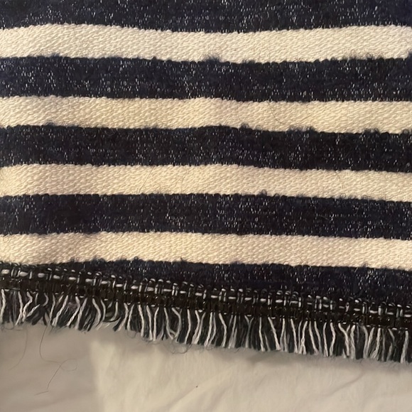 SONIA BY SONIA RYKIEL NAVY BLUE WHITE STRIPE ZIP BACK MINI SKIRT - Picture 3 of 3